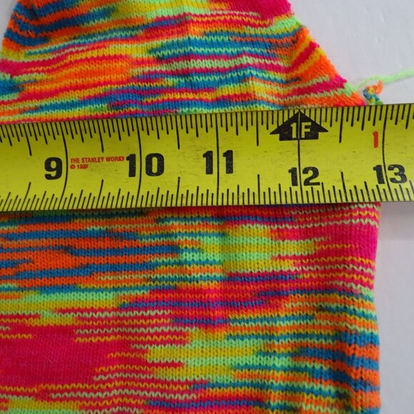 Vibrant Multicolor Acrylic Cropped Knit Halter Top Women Size XS Retro - Picture 5 of 8
